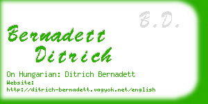 bernadett ditrich business card